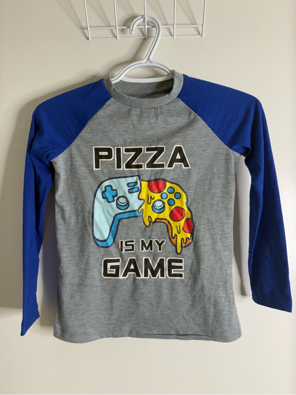 🔥2 for $10🔥 Urban Heritage Pizza is my Game Long Sleeve Grey & Blue Gamer Set